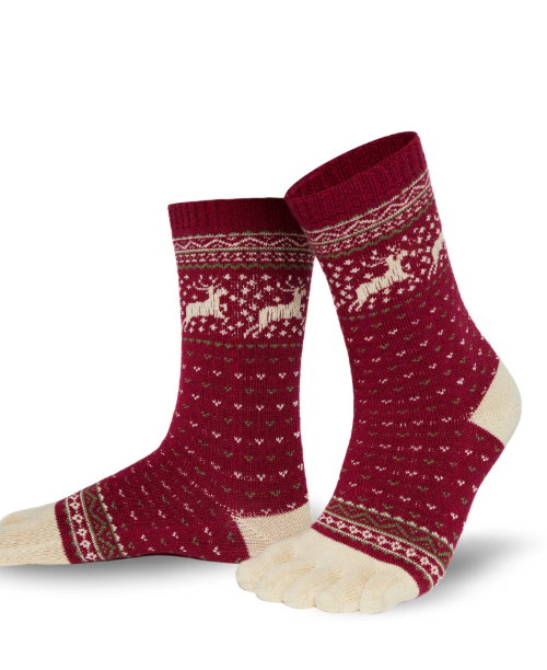Reindeer Wool Toe Socks